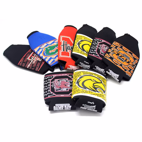 Promotional Custom Neoprene Bottle Can Cooler Holder Sleeve with Zipper