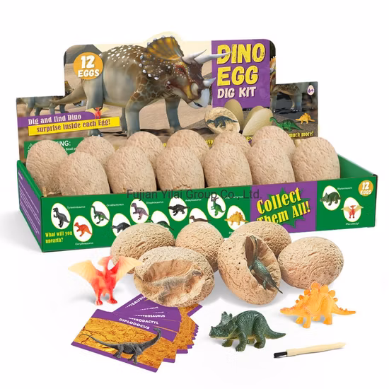 12PCS Dinosaur Eggs Dino Egg Dig Kit Toy Easter Egg Excavation Tools Educational Science Stem Fossil Archaeology Toys Set Gift