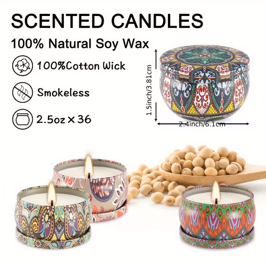 Scented Soy Wax Candle Candle Frosted Glass Luxury Gift Sets Valentine′s Day Holiday Decoration & Gift